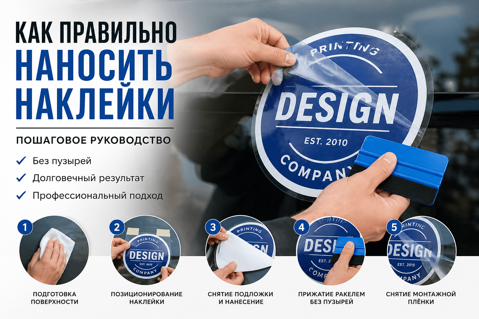 Как правильно наносить наклейки: пошаговое руководство от типографии