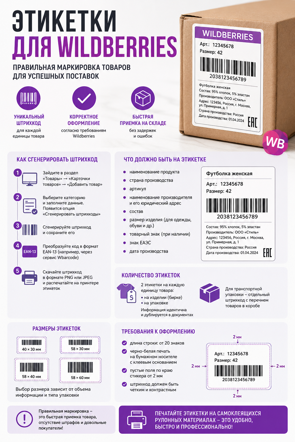 Инструкция по подготовке этикеток для Wildberries